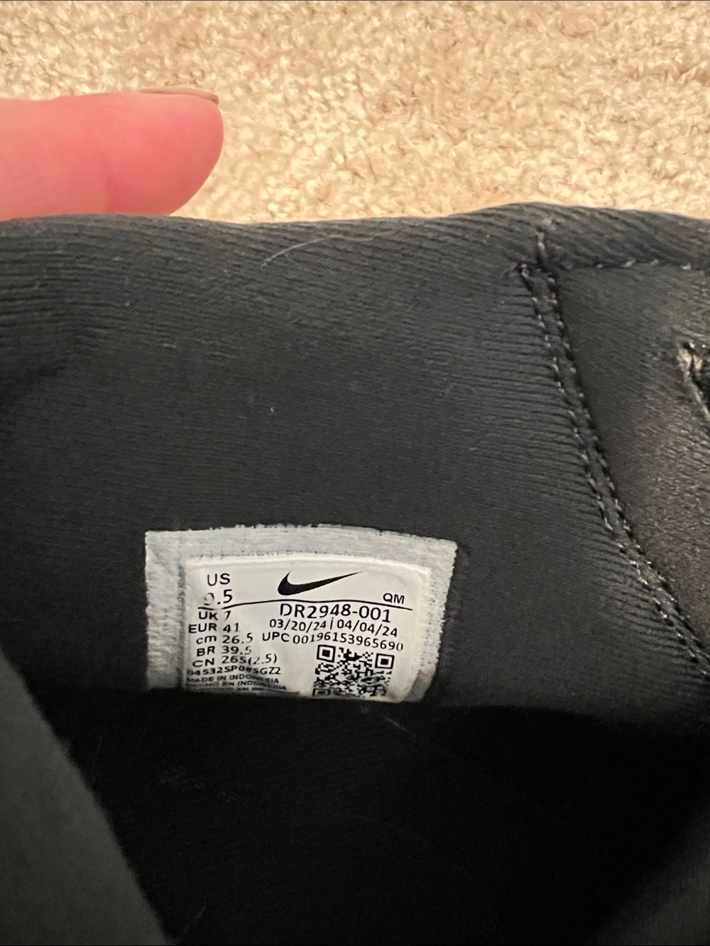 Nike Women’s High Top Sneaker with White Sole - Picture 2 of 7